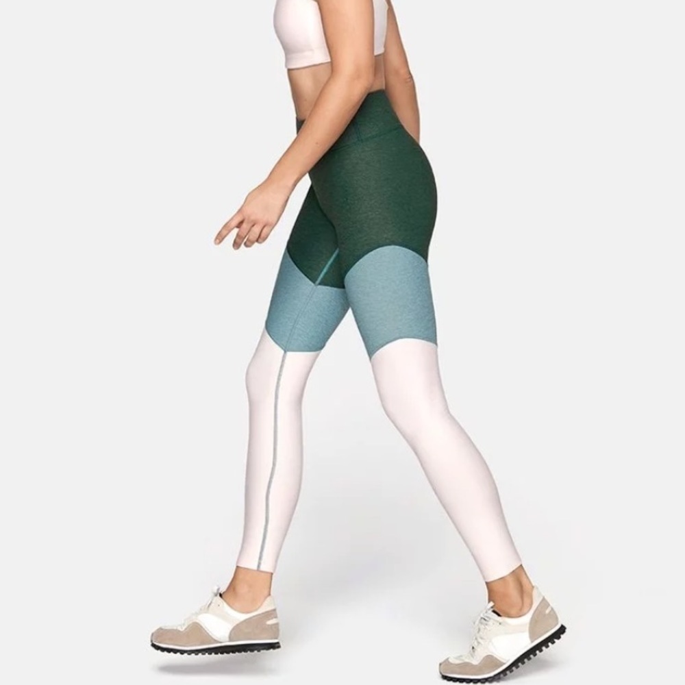 Outdoor Voices leggings Color Block small like‎ new 7/8 springs green pink